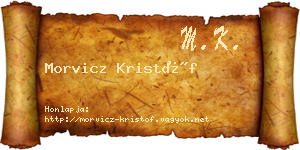 Morvicz Kristóf névjegykártya